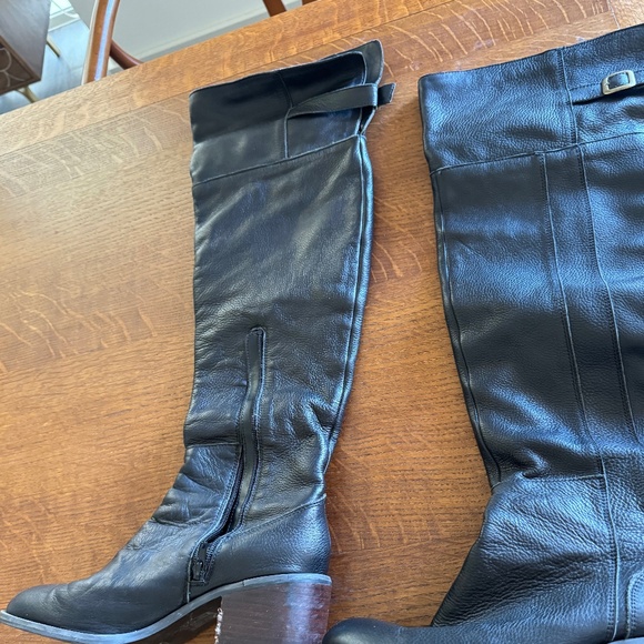 Black Leather Over-the-Knee Devlin Boots Size 8.5 - Picture 1 of 6